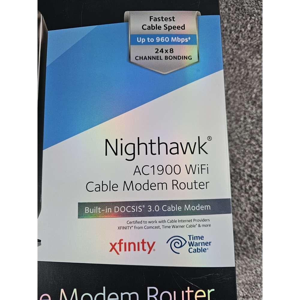 NETGEAR NIGHTHAWK AC1900 WiFi Cable Modem Router Model# C7000 - Tested & Working - Picture 11 of 13
